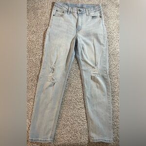 Art Class Mid-Rise Distressed Stretch Girlfriend Jean size 14